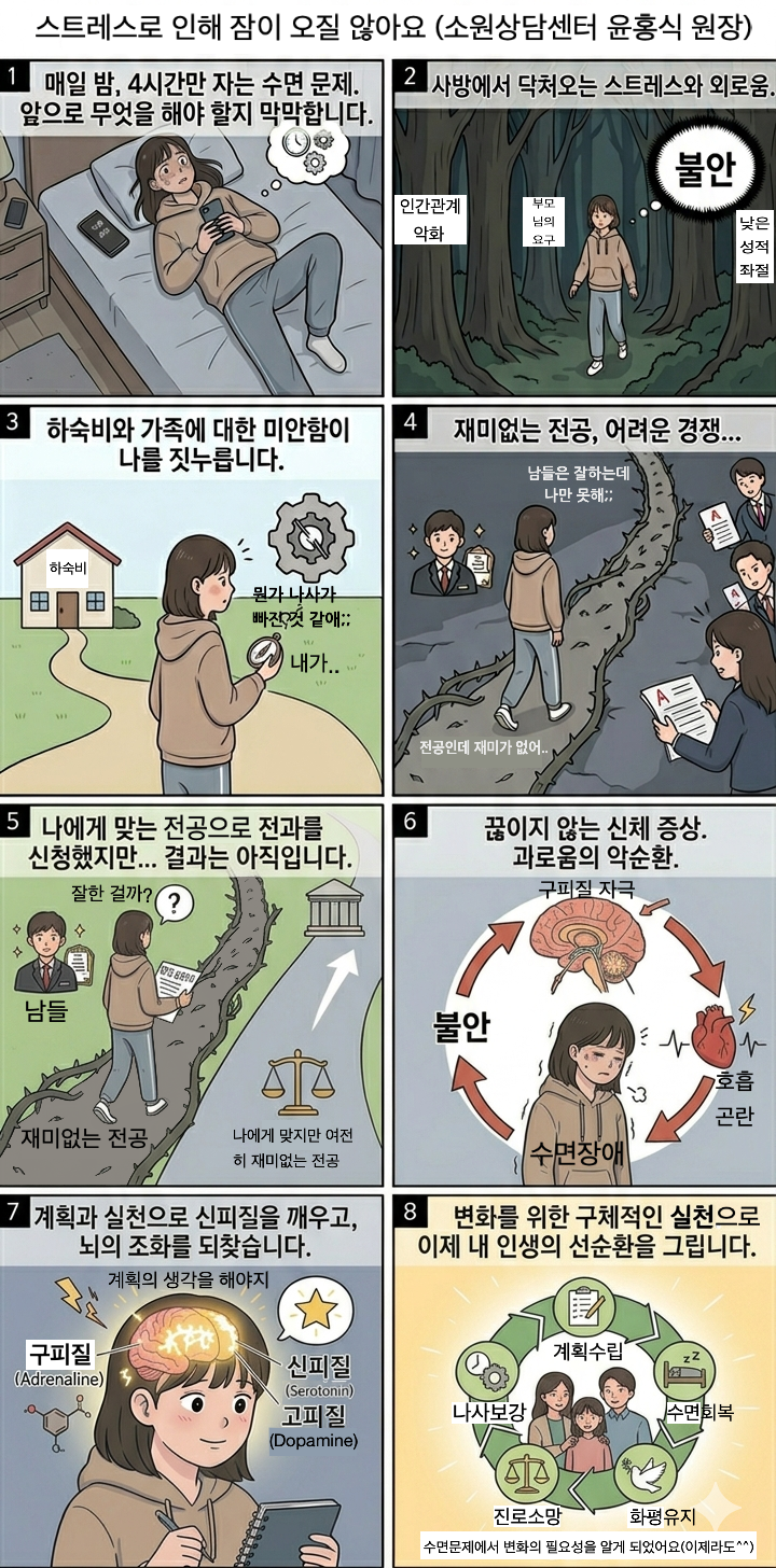스트레스로 인해 잠이 오질 않아요